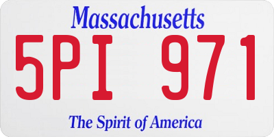 MA license plate 5PI971