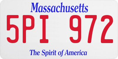MA license plate 5PI972
