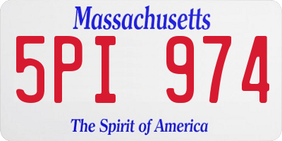 MA license plate 5PI974