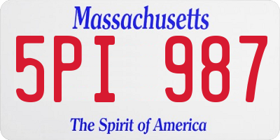 MA license plate 5PI987