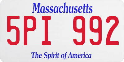 MA license plate 5PI992