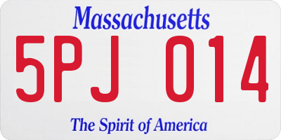 MA license plate 5PJ014