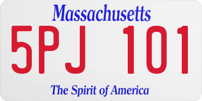 MA license plate 5PJ101