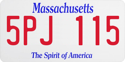 MA license plate 5PJ115