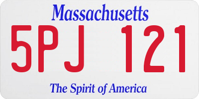 MA license plate 5PJ121
