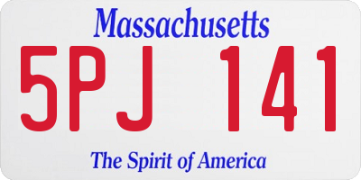 MA license plate 5PJ141