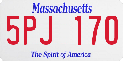 MA license plate 5PJ170