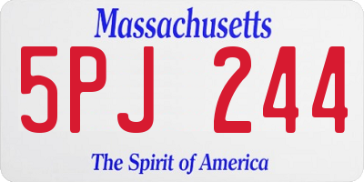 MA license plate 5PJ244