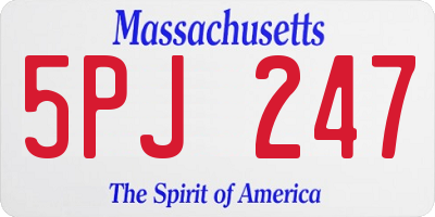 MA license plate 5PJ247