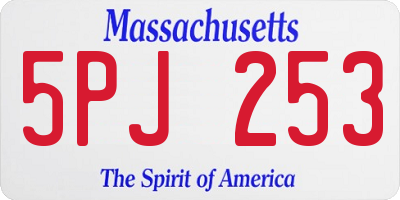 MA license plate 5PJ253