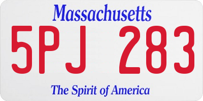 MA license plate 5PJ283
