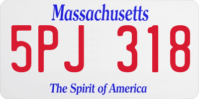 MA license plate 5PJ318