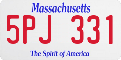 MA license plate 5PJ331