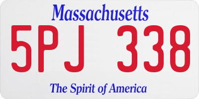 MA license plate 5PJ338