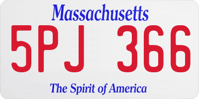 MA license plate 5PJ366