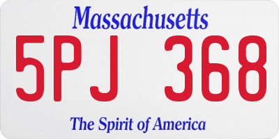 MA license plate 5PJ368