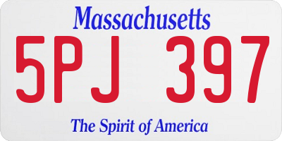 MA license plate 5PJ397
