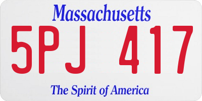 MA license plate 5PJ417