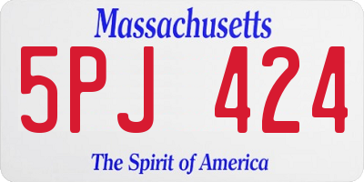 MA license plate 5PJ424