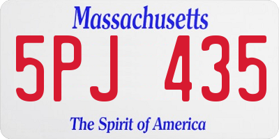 MA license plate 5PJ435