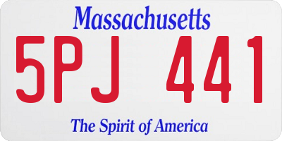 MA license plate 5PJ441