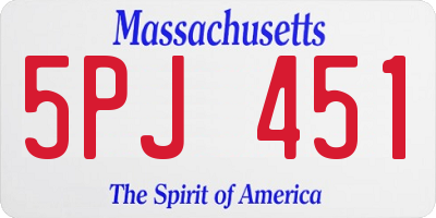MA license plate 5PJ451