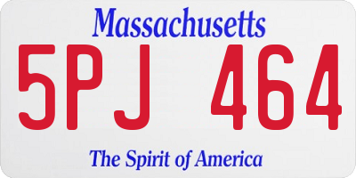 MA license plate 5PJ464