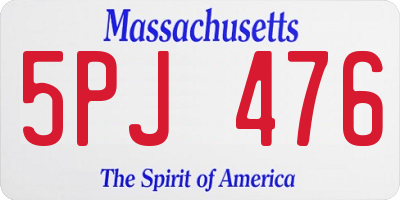 MA license plate 5PJ476