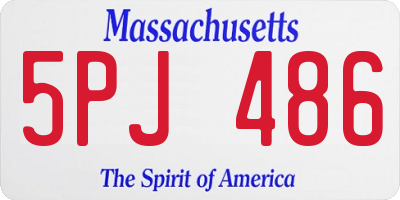 MA license plate 5PJ486