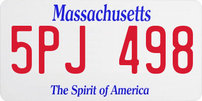 MA license plate 5PJ498