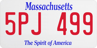 MA license plate 5PJ499