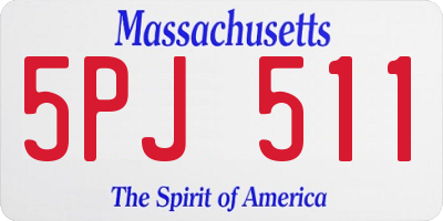 MA license plate 5PJ511