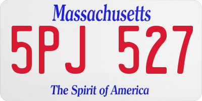 MA license plate 5PJ527