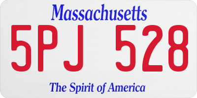 MA license plate 5PJ528