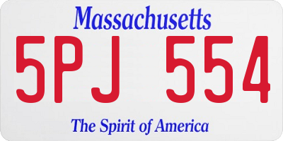 MA license plate 5PJ554