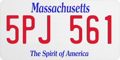 MA license plate 5PJ561