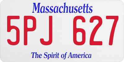 MA license plate 5PJ627