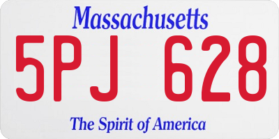 MA license plate 5PJ628