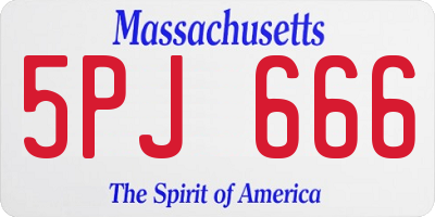 MA license plate 5PJ666