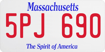 MA license plate 5PJ690