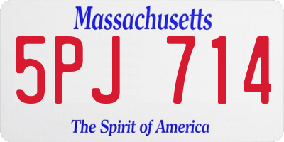 MA license plate 5PJ714