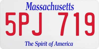 MA license plate 5PJ719