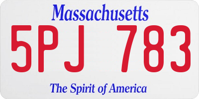 MA license plate 5PJ783
