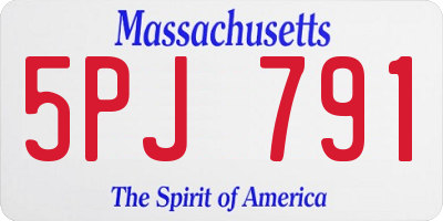MA license plate 5PJ791