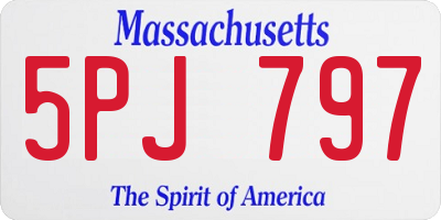 MA license plate 5PJ797