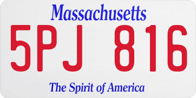 MA license plate 5PJ816