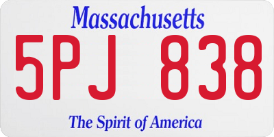 MA license plate 5PJ838