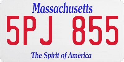 MA license plate 5PJ855