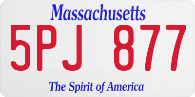 MA license plate 5PJ877