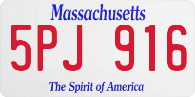 MA license plate 5PJ916
